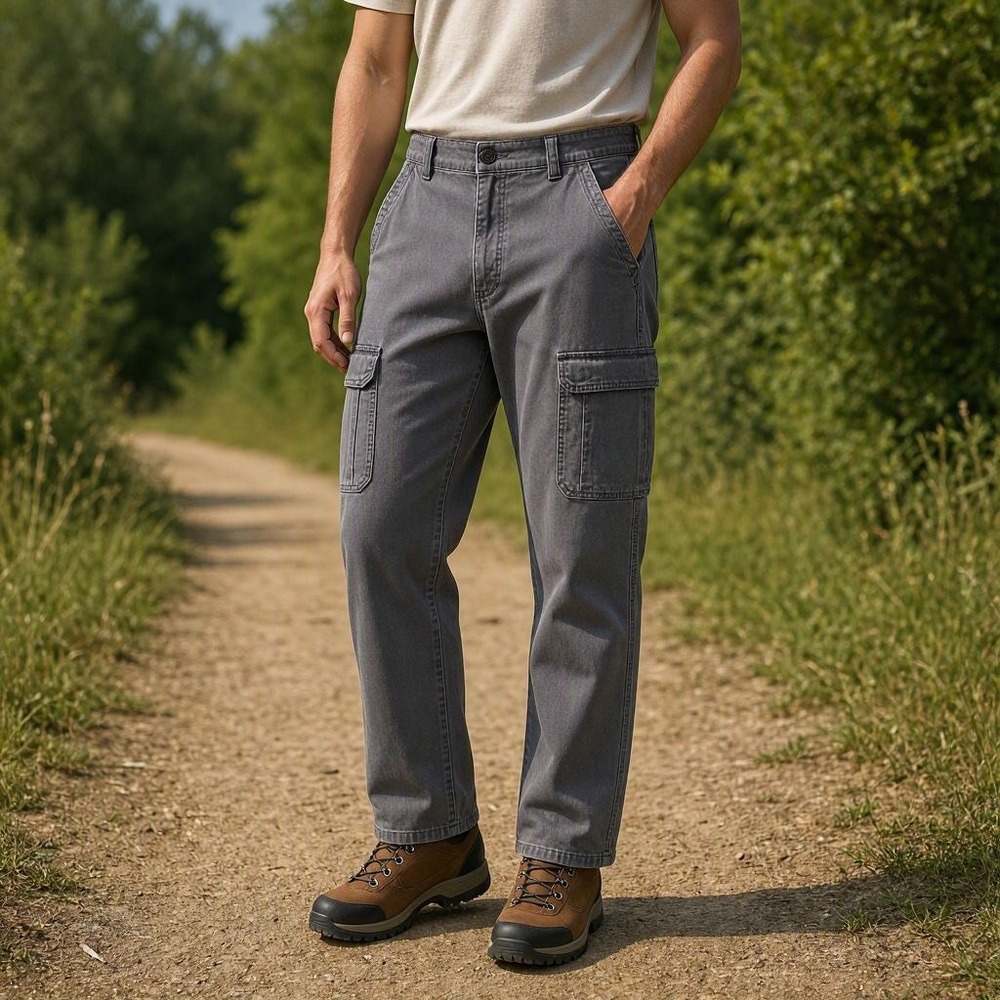 Minimalist Gorpcore Outdoor Workwear Wrangler ATG Cargo Pants Gray Size 31x30